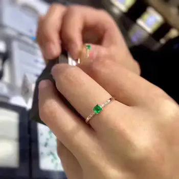 

100% Natural And Real Emerald Ring Gemstone Wedding Engagement Rings for Women Fine Jewelry Gift Wholesale