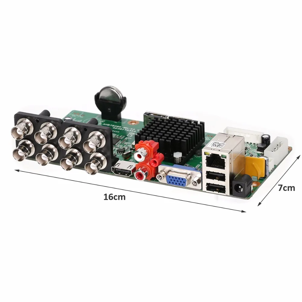 Ahd gravador 8ch dvr placa de vigilância