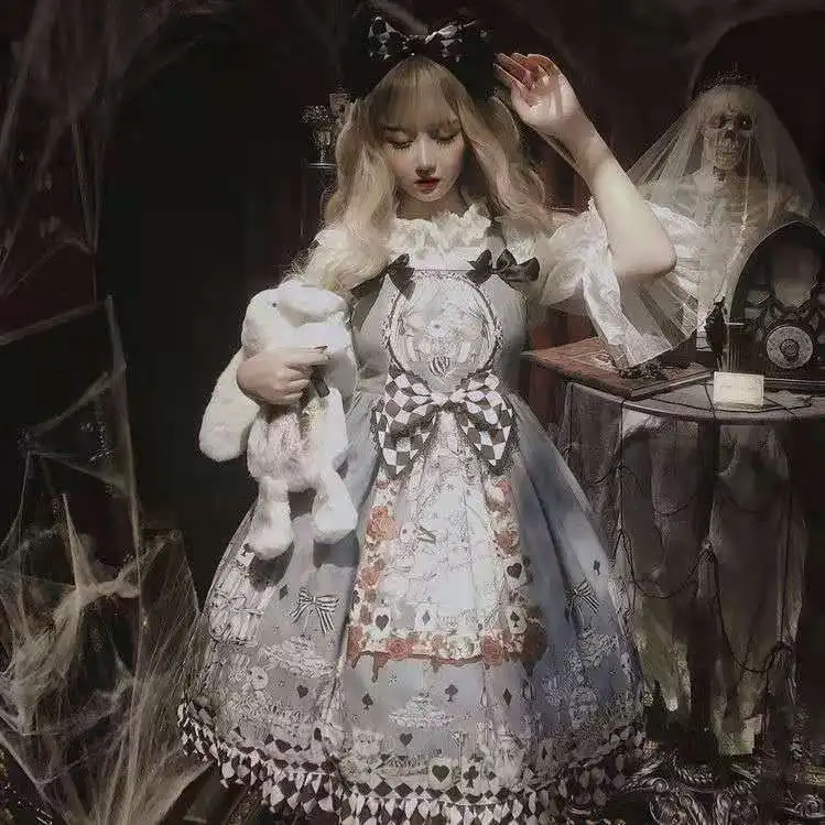 Women Lolita Princess Dress Court-Style Gothic Alice In Wonderland Dress Lolita Costume Cute Anime Maid Cosplay for Girls
