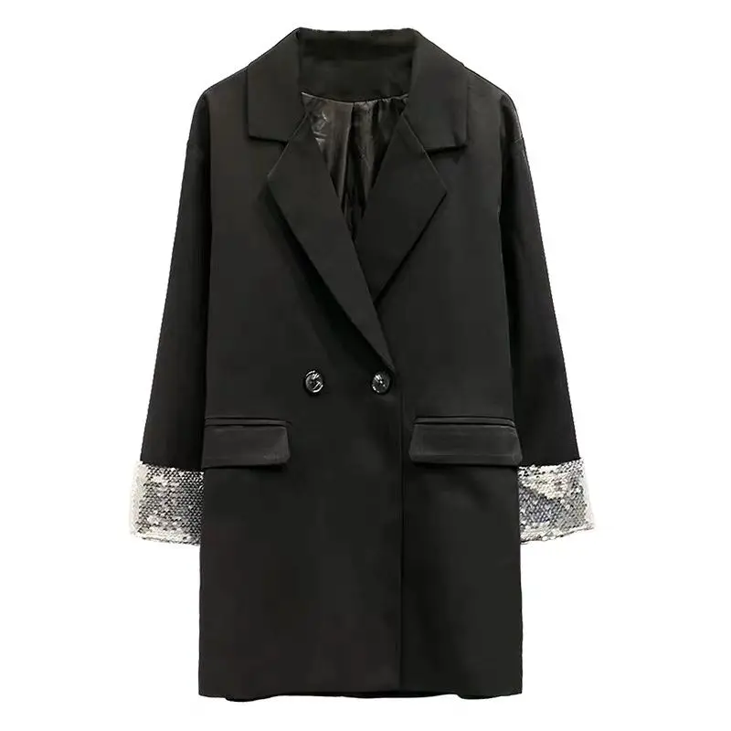 Heydress/осенние винтажные аппликации с пайетками, вырезы, повседневные, свежие, женские, высококачественные, офисные, женские, длинные рукава, сплошные блейзеры