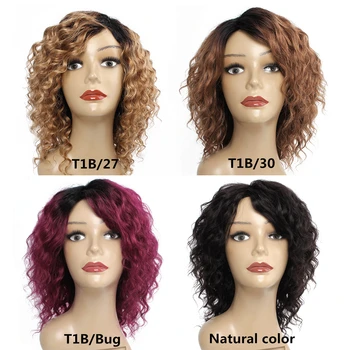 

Kisshair 1B27 1B30 1B Burgundy natural color deep wave human hair wigs honey blonde pre-colored Indian hair machine made wig