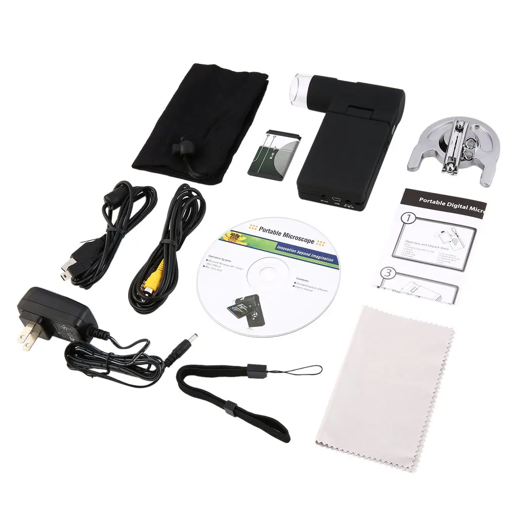 

UM039 Handheld Digital 500X Microscope Real 5.0MP 3'' LCD Display 8 LED S2T4 Professional Portable Handheld Digital Microscope