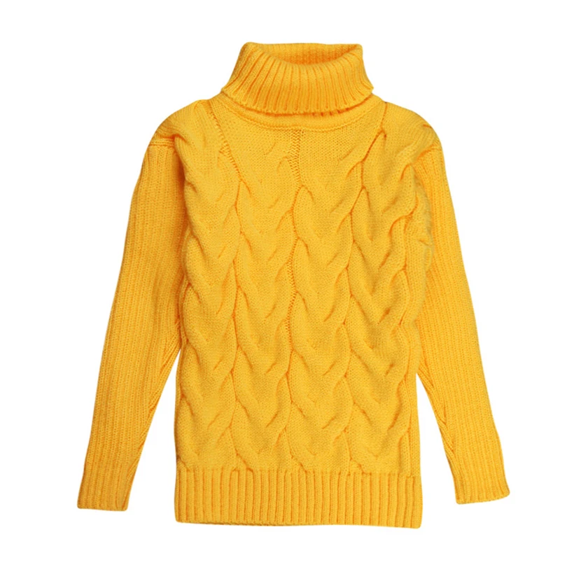 

Children's Turtleneck Sweater Baby Boys Girls Solid Color Knit Pullovers Autumn Winter Soft Warm Long Sleeved Clothes 18M-3T A20