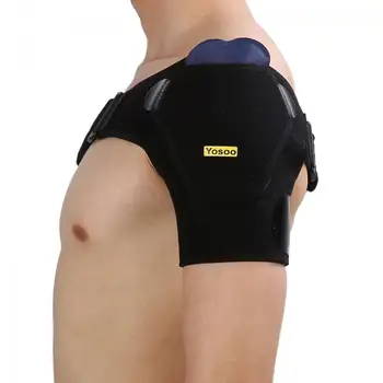 

Shoulder Brace with Pressure Pad Breathable Shoulder Support for Rotator Cuff Hot Cold Strap Wrap Belt Dislocation Pain Relief