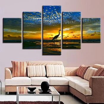

Modular Pictures HD Prints Canvas Painting 5 Pieces Flamingos Home Decoration Animal Wall Art Living Room Bedroom Poster