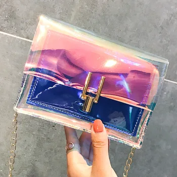 

New Fashion Laser Chain Shoulder Bag Multifunctional xie kua bao Package Leisure