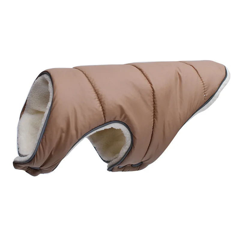 light brown Куртка для питомцев, пальто для собак, Светоотражающий Жилет для щенков, Удобный флисовый жилет для маленьких, средних и больших собак, теплая зимняя одежда для собак - Цвет: light brown