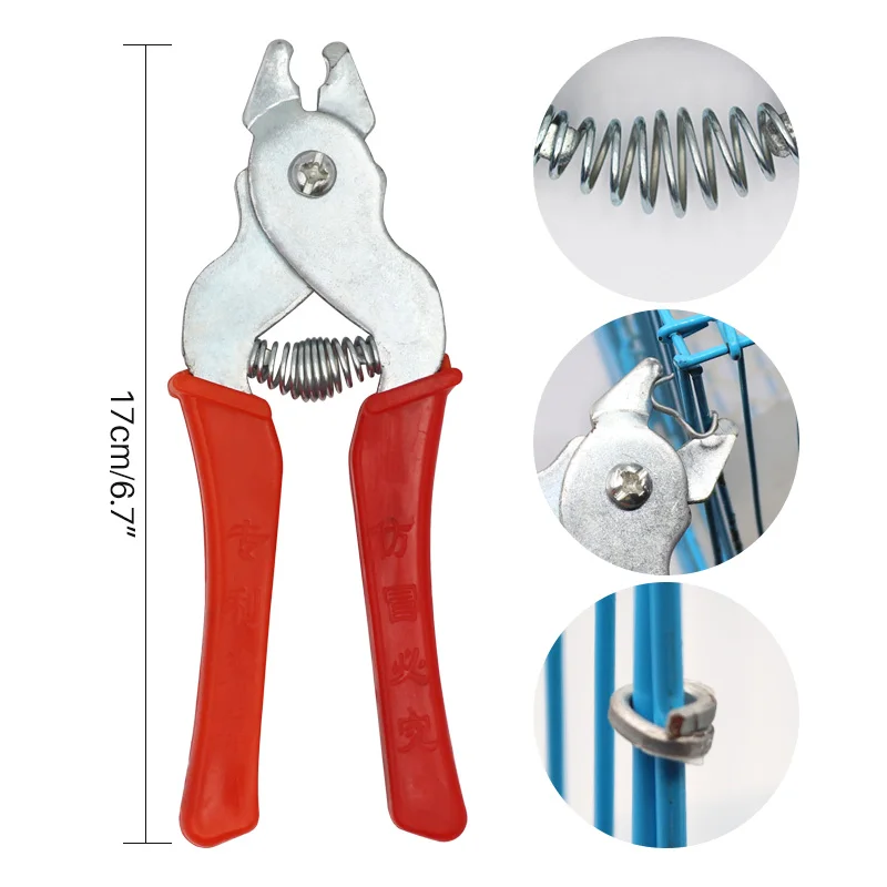 Hog Ring Plier Tool and 600Pcs M Clips Staples Chicken Mesh Cage Wire Fencing Caged Clamp Rabbit Cage Fixing Forceps animal cage clamp