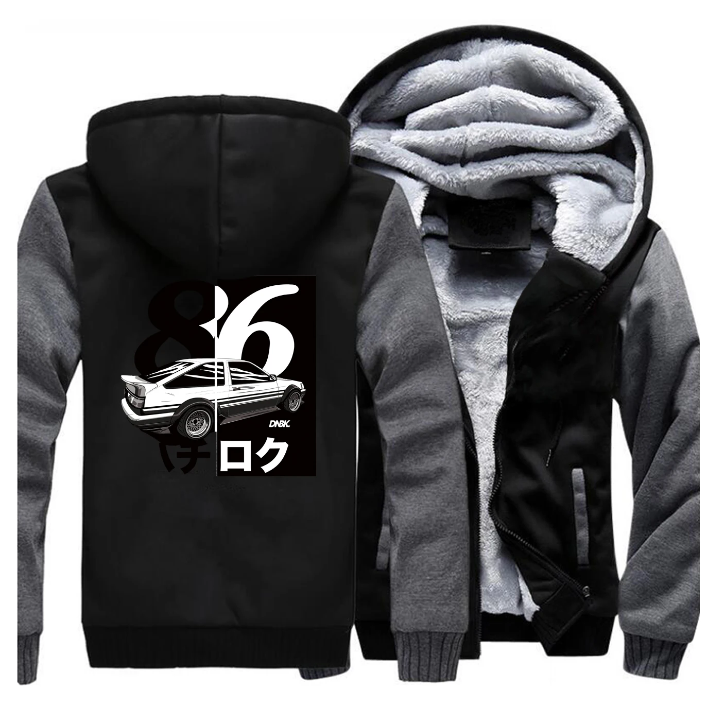 Ae86 Initial D Homme Streetwear Coat Men Print Drift Thick Hoodies Japanese Anime Sweatshirt Fashion Casual Raglan Zipper Jacket Rusize