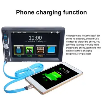 

7Inch Touch Screen 2Din Auto Mp5 Player Car Wireless Fm Radio + Rear Pull Four Light Camera Car Accessories