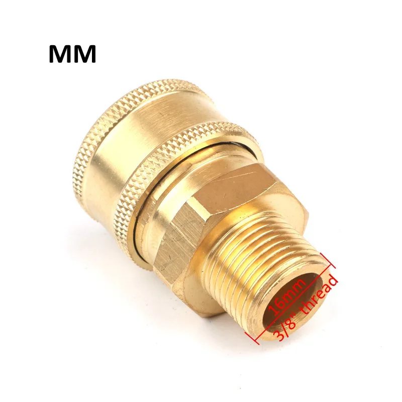 Brass 3/8" High Pressure Quick Connector Car washer Adapter Water Gun Hydraulic Couplers Couplings For Garden Irrigation