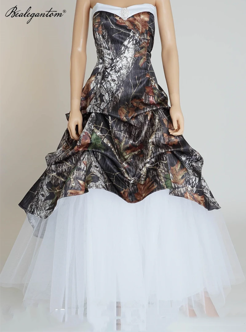 

Bealegantom 2023 Camo Wedding Dress Realtree Corset Back Plus Szie Camouflage Country Bridal Dress Robe De Mariage WD51