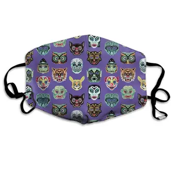 

Halloween Costume Washable Reusable Mask, Cotton Anti Dust Half Face Mouth Mask For Kids Teens Men Women With Adjustable Ear