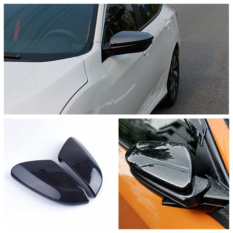 pcmos ABS Carbon Fiber Interior Dashboard Vent Cover Trim For Honda Civic 10th Interior Mouldings Stickers New
