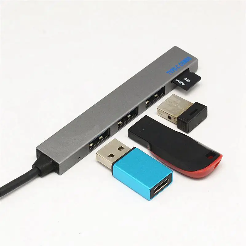 4 в 1 USB концентратор type-C USB-C TF слот адаптер с 3 USB 3,1 порт для Macbook Pro