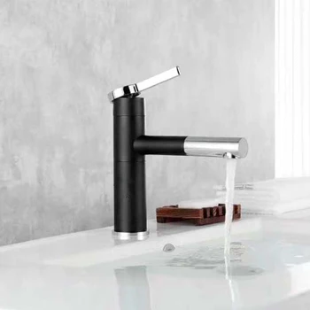 

Hot Sale Basin Faucets Brass Bathroom Faucet Vessel Sinks Mixer Tap Pulled Spout Deck Mounted Washbasin Faucet with 2 hose