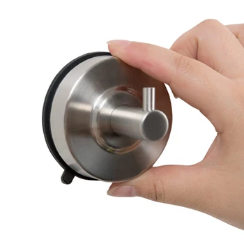 

No Drill Home Decor Strong Bearing Kitchen Bathroom Wall Hook Sucker Seamless Organizer Stainless Steel Towels Suction Cup