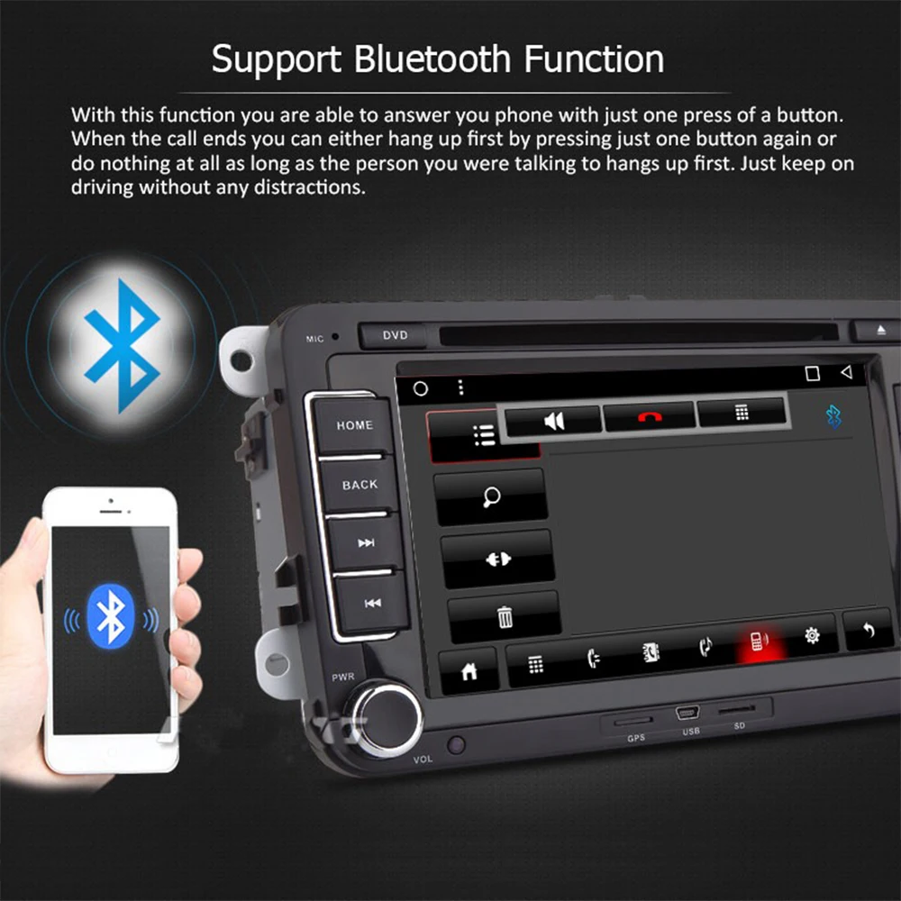 2din 7 ''4/8 ядро Android 5.1.1 автомобильный dvd-плеер радио GPS sd-карта и USB для VW Polo Jetta Tiguan B6 B5 cc Skoda Fabia радио в тире