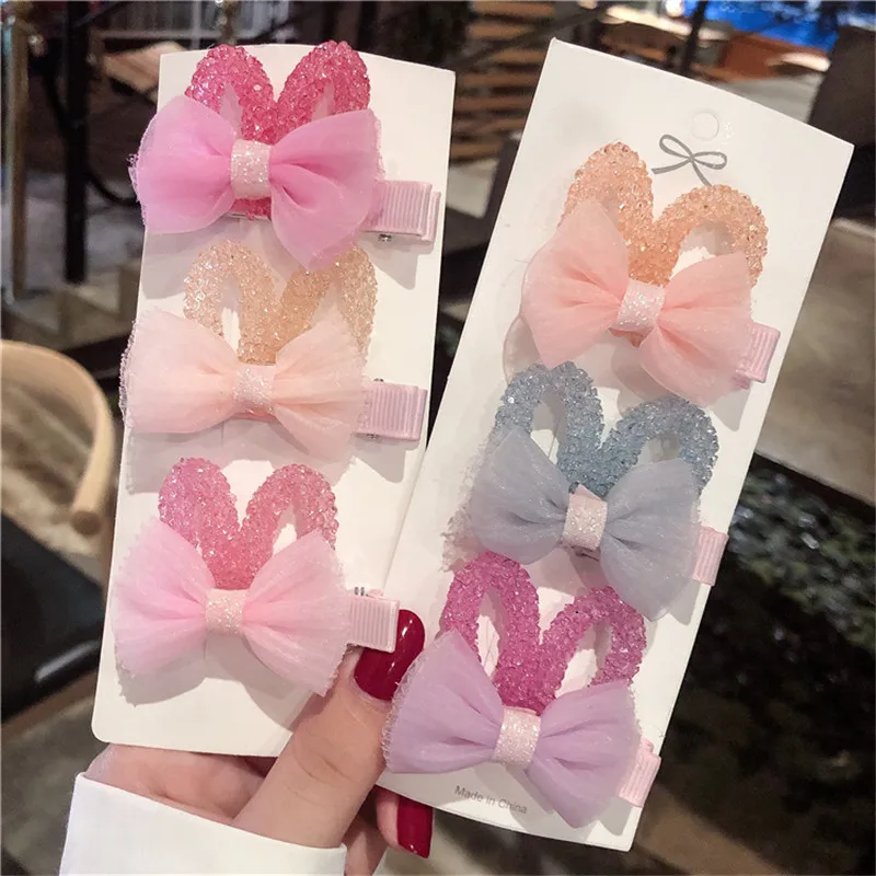 

Fashion Children's Glitter Hairpins For Girls Princess Bowknot Crown Hair Clips Bow Hairgrips Birthday Gifts Hair Accessories