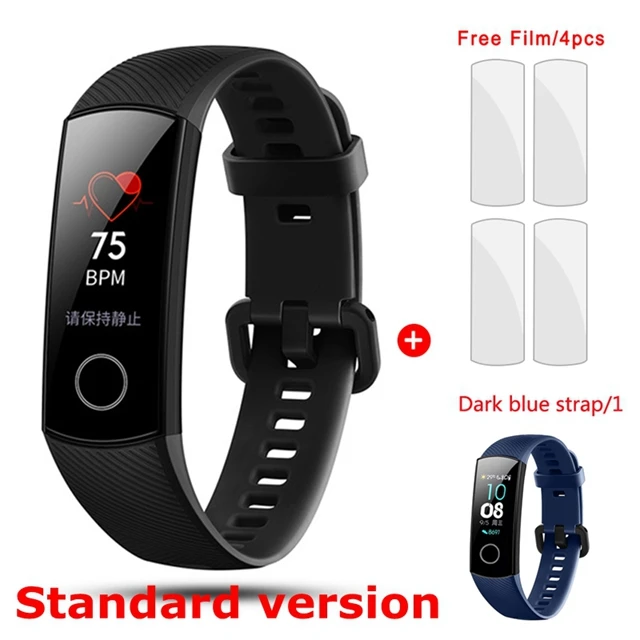 Смарт-браслет huawei Honor Band 5 NFC с контролем кислорода в крови в режиме реального времени, цветной сенсорный экран, фитнес-оксиметр, браслет - Цвет: Black blue strap