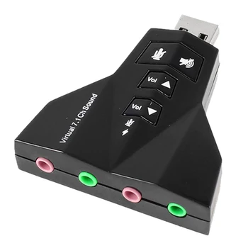 

7.1 USB Sound Card External Microphne Headphone Speaker 3.5mm Jack to USB Audio Adapter Card Interface for PC Mac Laptop