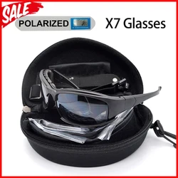 FS Tactical Men's Polarized Glasses Daisy Military Hunting Goggles 4 Lens Kit Sunglasses Men Hiking Camping Windproof Eyewear