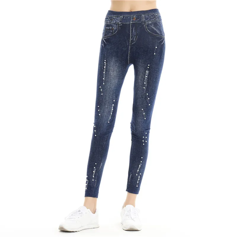 Pearled Slim Denim Pants Fashion High Waist Skinny Pants Sexy Slim Denim Pencil Pants Female Lasies Girls Jeans Women Pants
