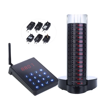 

Paging System Fast Food Restaurant Pager System Support 15 Pagers Loaded Table Buzzer for Guest Service 1pc Charging Base