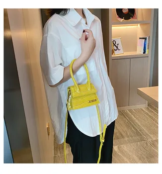 

Vrouwen Mini Tote Bag 2019 Nieuwe Krokodil Patroon Flip Messenger Crossbody Bag Vrouwelijke Eenvoudige Schoudertas Kleine Vierka