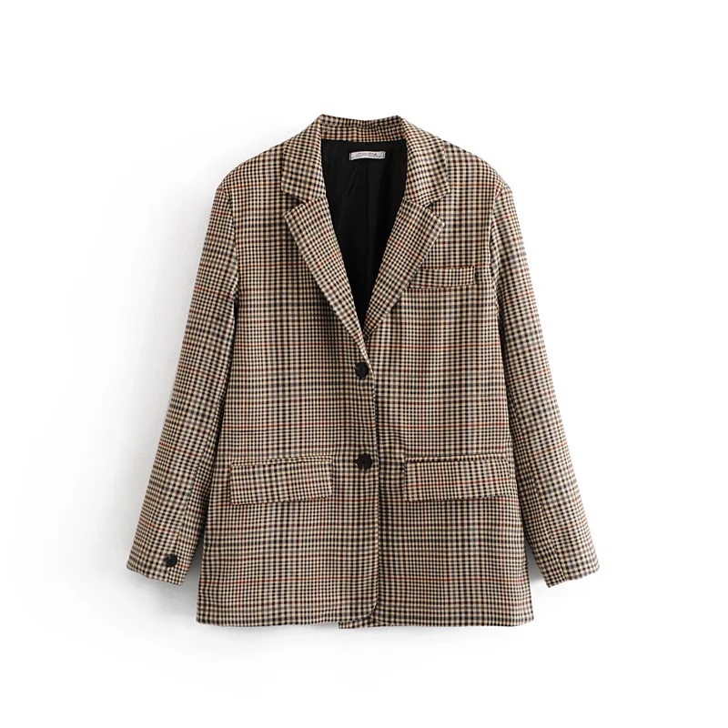 

2019 Spring New Style Casual Wind WOMEN'S Dress Pattern Fold-down Collar Suit Coat