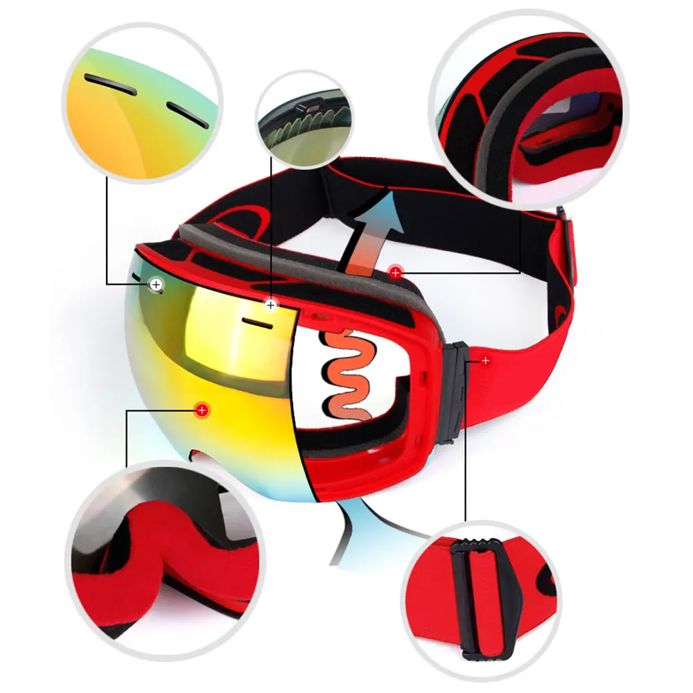 Goggles Wind Mirror H018 Snow Mountain Game Ski Goggles Riding Anti Fog Windproof Snowboard Snowmobiling Outdoors Durable