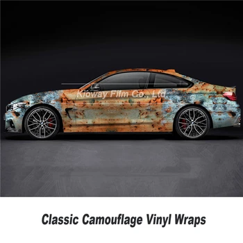 

classic car rust vinyl wrap foil Wrapping Covering Rust Camouflage Wrap Sheet For Car Motorbike Boat Bubble free stretching