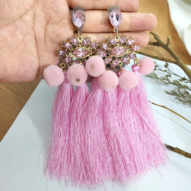 

Flatfoosie Bohemian Ethnic Long Tassel Drop Earrings For Women Female Fringe Handmade Brincos Statement Earrings Jewelry Gifts
