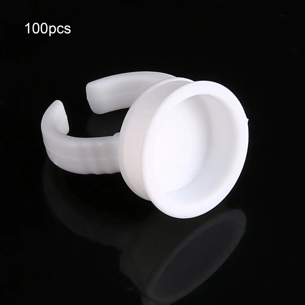 New 100pcs Wholesale Plastic White Tattoo Ink Ring For Eyebrow Permanent Makeup L/M/S Size Tattoo Ink Holders Tattoo Supplies