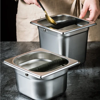 

Coffee Knock Box Espresso Container Recycle Holder Grind Coffee Bean Box Stainless steel Coffee Grounds Storage Bucket