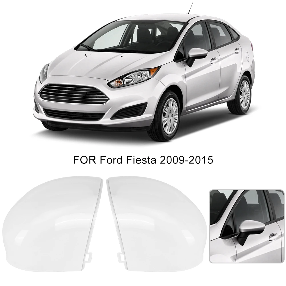 

2pcs Side Reversing Wing Mirror Housing Cover Casing Primed White Fit for Ford Fiesta 2009 2010 2011 2012 2013 2014 2015