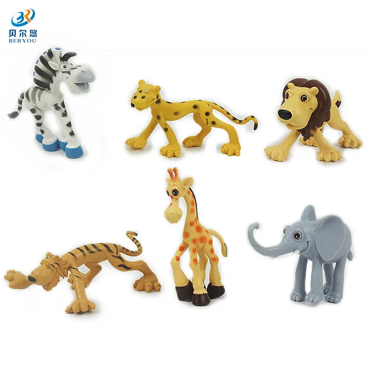 

Cross Border New Style Solid Cartoon Animal Model Toy Plastic Animal 6-Dinosaur Tiger Lion Elephant Model