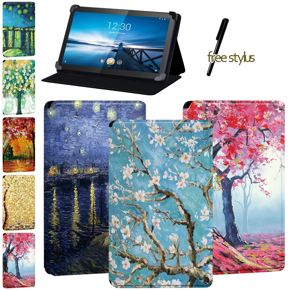 

Tablet Case for Lenovo Smart Tab (M10/M10 LTE) 10.1"/Smart Tab (M8/M8 LTE) 8"/Lenovo Tab M10 - Painting Protective Case + Pen