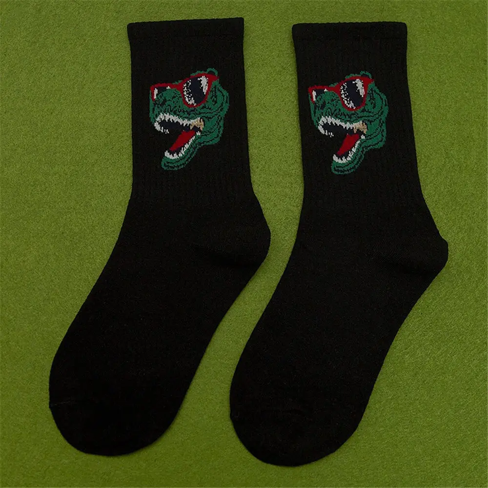 Женские весенне-осенние забавные мультяшные носки с динозаврами Harajuku модные тренды аниме принты носки повседневные счастье хлопок носки - Цвет: A