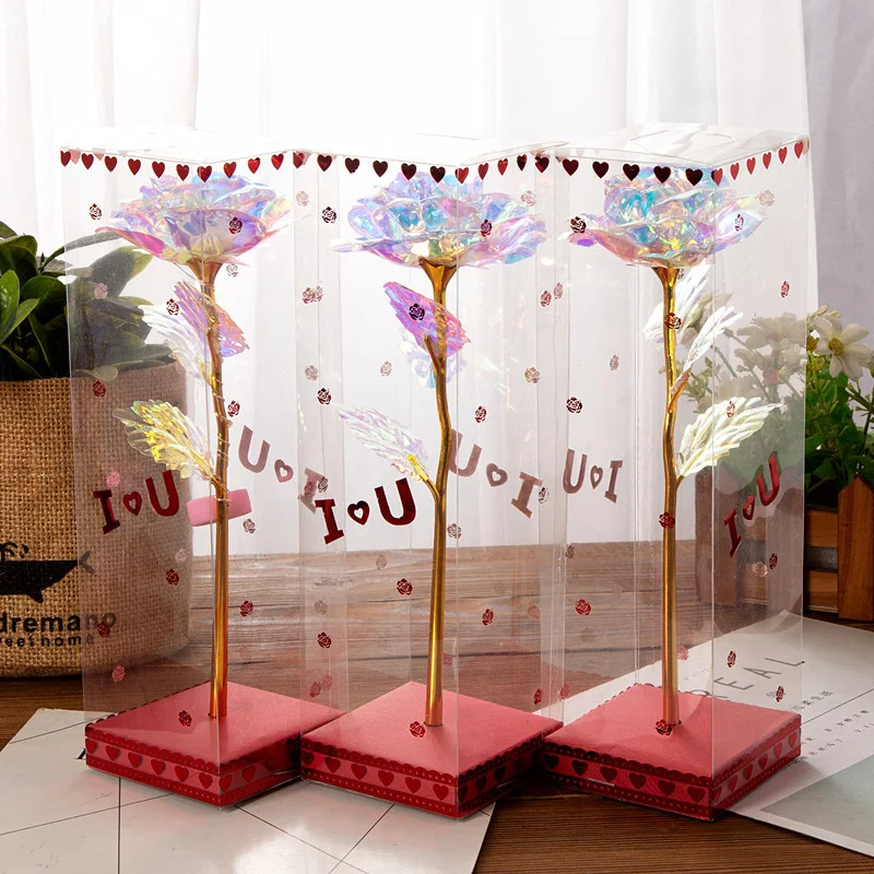 New 24K LED Luminous Simulation Rose Flower Romantic Christmas Valentine Day Wedding Gift NE