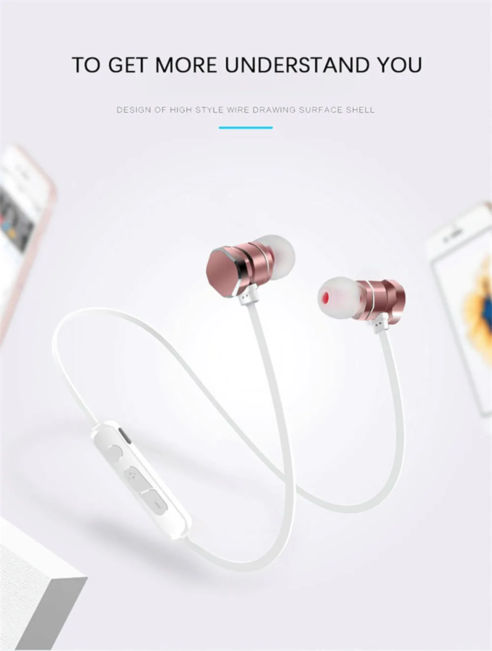 Металлический магнит беспроводные bluetooth-наушники-вкладыши для iPhone samsung для бега с микрофоном F814