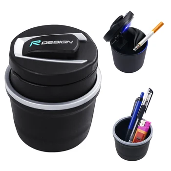 

Portable Auto Car Truck LED Cigarette Smoke car Ashtray Blue LED Light Smokeless Ashtray Cigarette For Volvo Rdesign R design