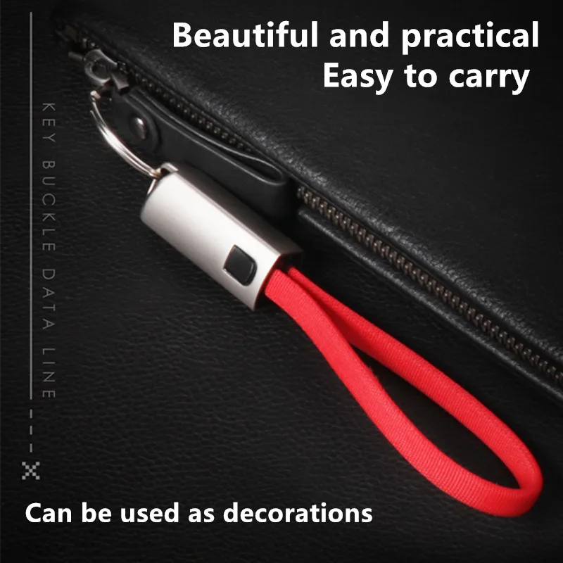 Lanyard Charger Cable for Apple Samsung Huawei Fast Charge and Data Transfer Portable Keychain USB Wire 2