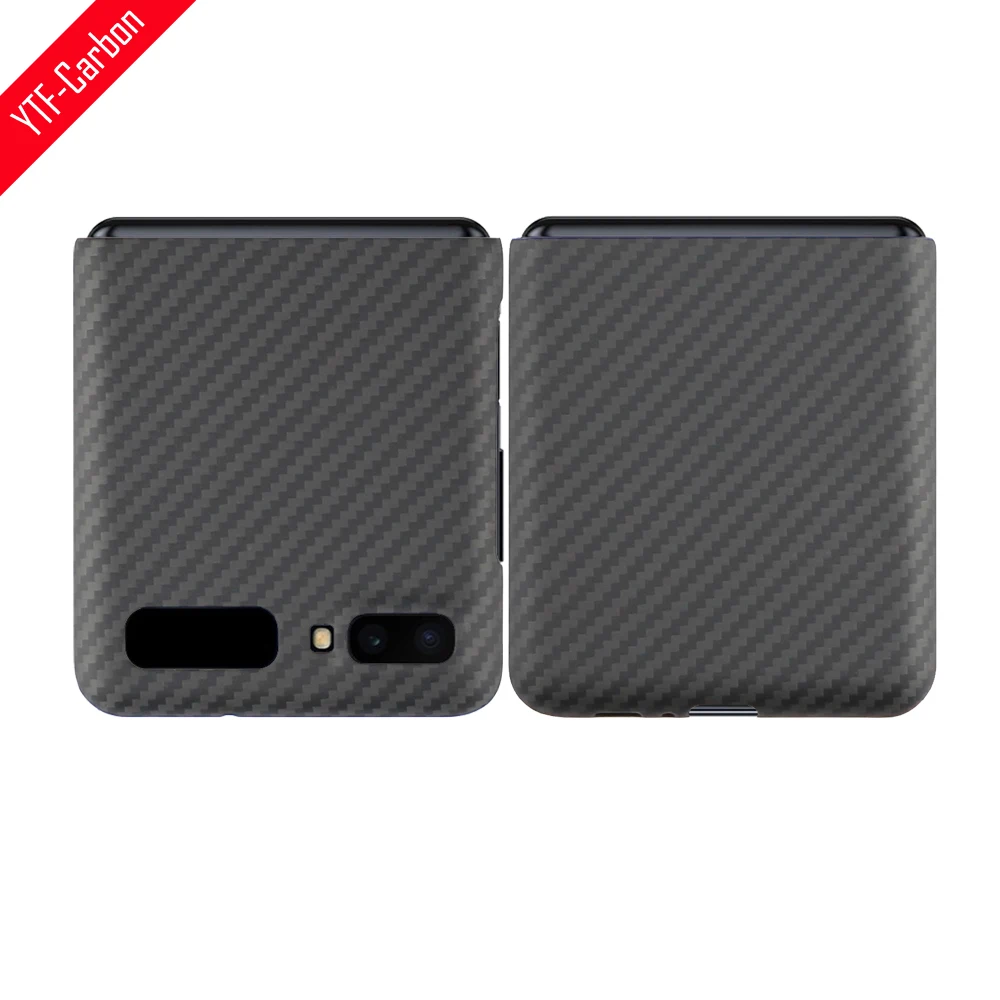 YTF-carbon real pure carbon fiber phone case for Samsung Galaxy Z Flip F7000 5G Fine hole camera anti-fall cover F7070 shell