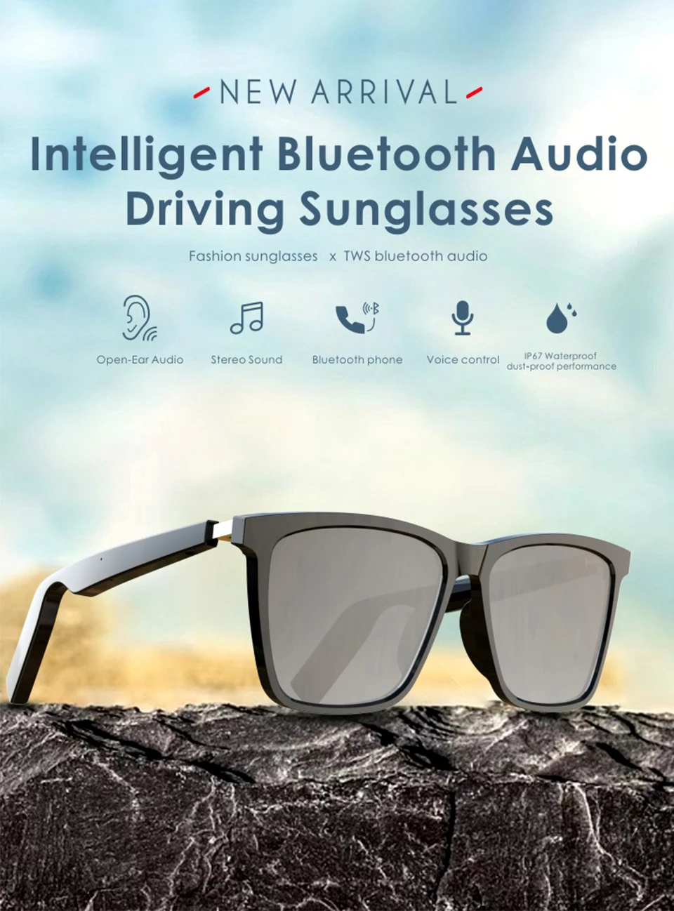 2021 New iULi P7 Fashion Smart Wireless Bluetooth Audio Glasses For Outdoor Sports Driving Cycling Sunglasses
