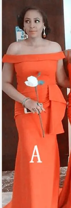 Style A Orange Color Оранжевое платье подружки невесты с оборками на талии, недорогое длинное платье подружки невесты с вырезом лодочкой, платье для выпускного вечера для женщин - Цвет: Style A Orange Color