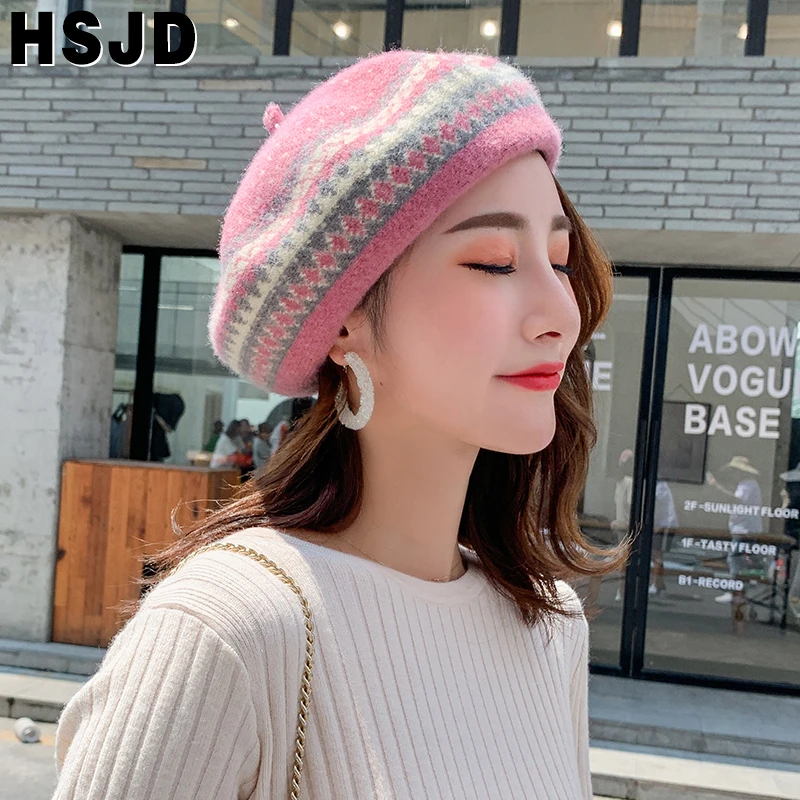 Boinas de lana para mujer, de pintor francés, boinas intage, gorros de estilo británico, gorros cálidos Otoño e Invierno| Boinas de - AliExpress