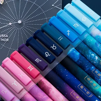 3pc/lot Constellation Gel Pen Novelty 0.5mm Starry Black Ink Pen for Girl Gift Student Stationery School Writing Office Supplies 1