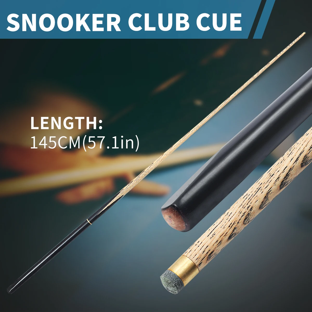 145cm Professional 3/4 Jointed Billiard Pool Cues Stick 10mm Tip Black