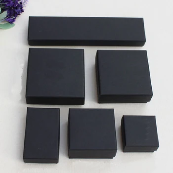 

1 pc Solid Color Ring Necklace Earring Bracelet Paper Box Luxury Wedding Birthday Jewelry Gift Box Wholesale